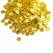пайетки рифленые 4мм золото (3гр.) фото