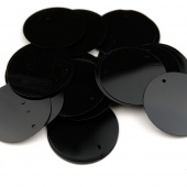 пайетки круг 30мм черные (3гр.) фото